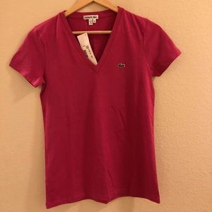 NWT Authentic Lacoste V-Neck T-Shirt